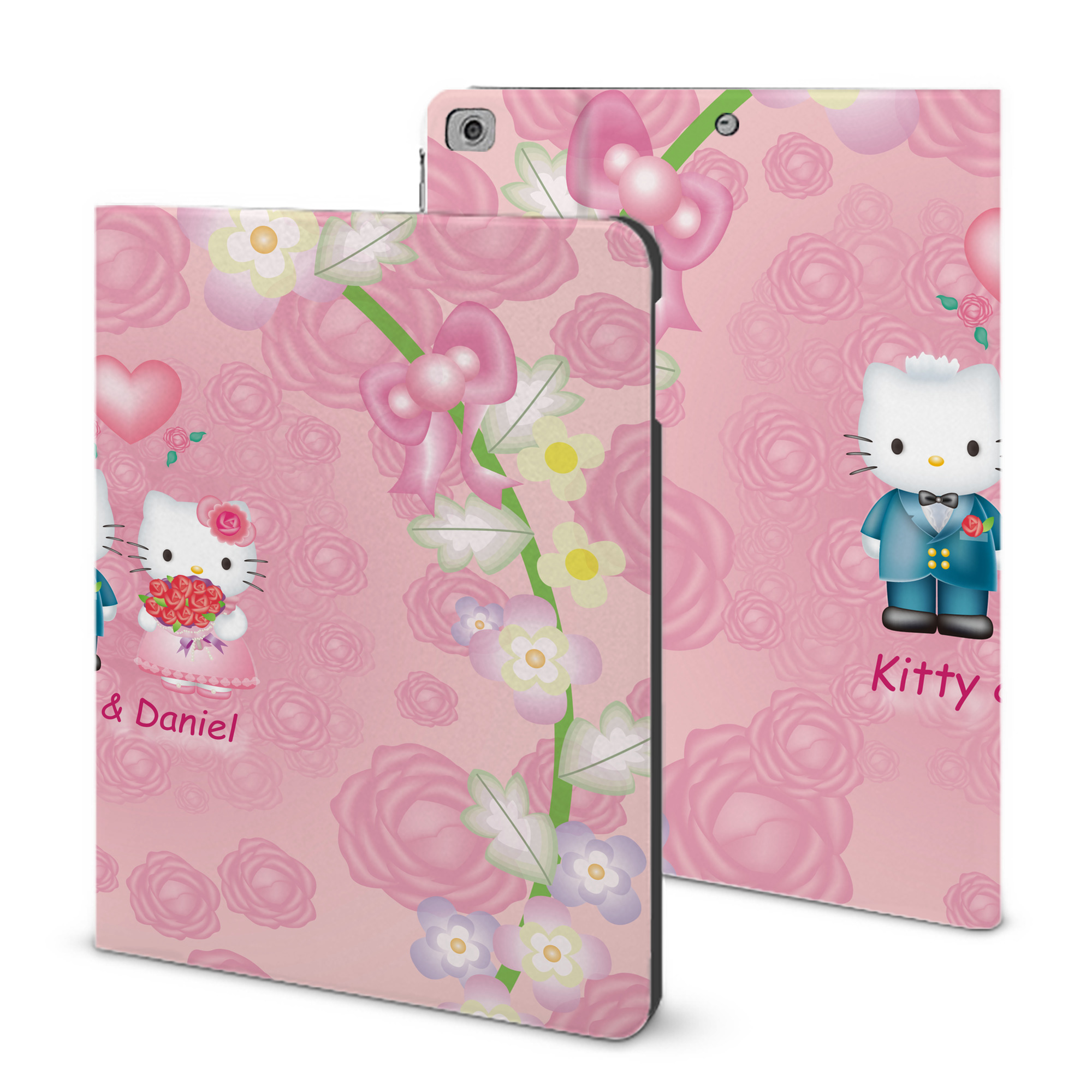 （画像用） Hello Kitty ハローキティ IPad ケース ブック型 PUレザー TPU 耐衝撃 軽量 薄型 ペン収納なし 全面保護 IPad 各モデル対応